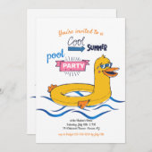涼しい夏のプールパーティー招待状 招待状 (正面/裏面)