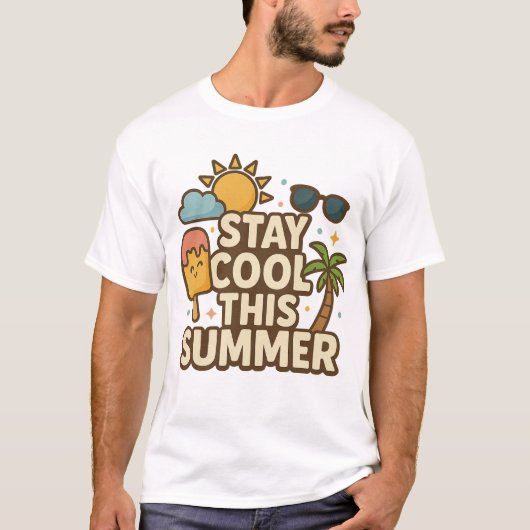 涼しい夏を!キュートなアイスクリームTシャツ Tシャツ (正面)