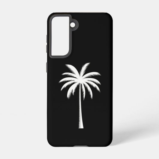 涼しい夏休みの夕日が沈むビーチのヤシの木 SAMSUNG GALAXYケース (裏面)