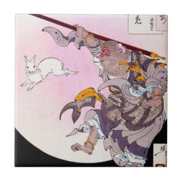 涼しい東洋の日本猿の神の芸術 タイル