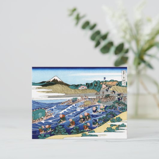 涼しい東洋の日本的なホクサイ富士の景観 ポストカード (スタンド正面)