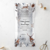 涼しい森のウェディング 三つ折り招待状 (内部)