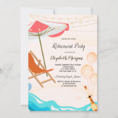 涼しい椅子風船、ワイン引退パーティー 招待状 (正面)