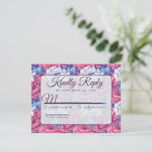 涼しい自然の芍薬の花の結婚式 出欠カード (スタンド正面)