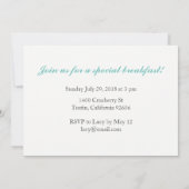 涼しい類似背景にカップとスプーン 招待状 (裏面)