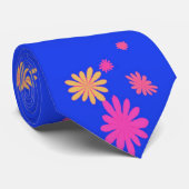 涼しい, 模様, 花, ピンク, 黄色と青 ネクタイ (ロール)