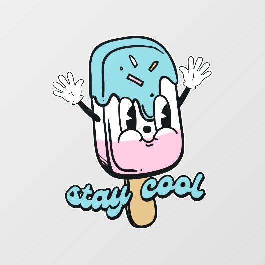 涼しくておいしいアイスクリーム ウィンドウサイン (シート)