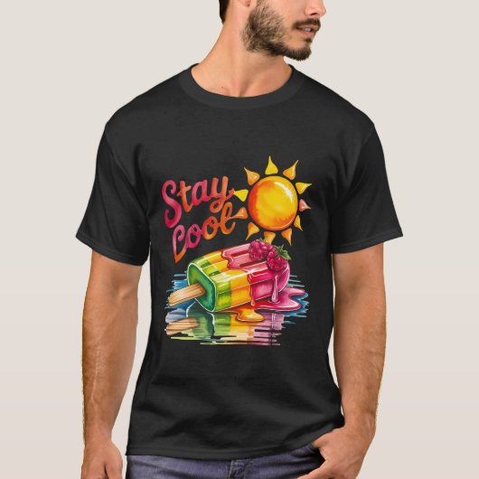 涼しく過ごそう、夏を楽しもう Tシャツ (正面)