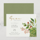 涼しげなサボテン オレンジ色の水 記念日をセーブ 案内ポストカード (正面/裏面)