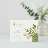 涼しげなサボテン オレンジ色の水 記念日をセーブ 案内ポストカード (スタンド正面)