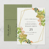 涼しげなサボテン オレンジ色の水 記念日をセーブ 案内ポストカード (正面/裏面)