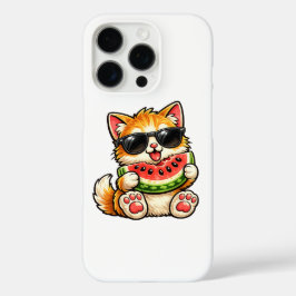 涼しげなスイカ猫 iPhone 16 PROケース