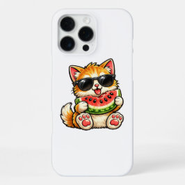 涼しげなスイカ猫 iPhone 16 PRO MAXケース