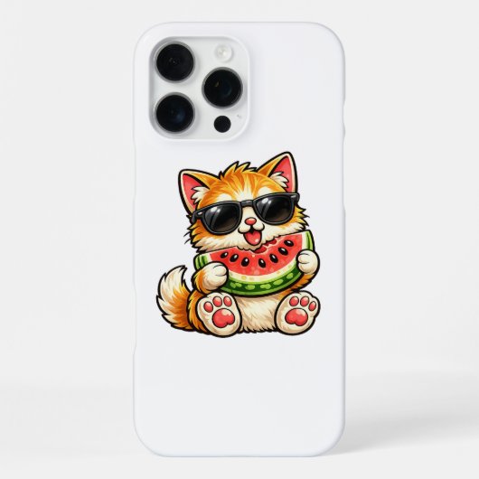 涼しげなスイカ猫 iPhoneケース (裏面)
