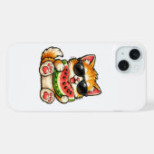 涼しげなスイカ猫 iPhoneケース (裏面横)