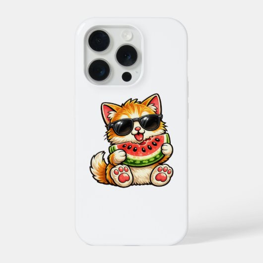涼しげなスイカ猫 iPhoneケース (裏面)