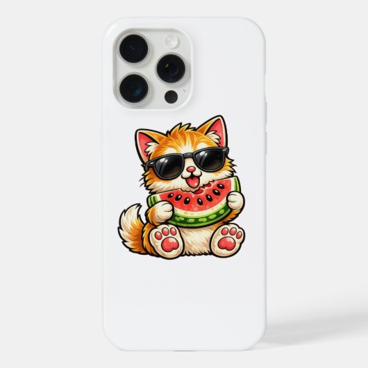 涼しげなスイカ猫 iPhoneケース (裏面)