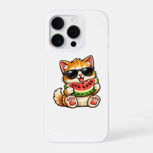 涼しげなスイカ猫 iPhoneケース (裏面)