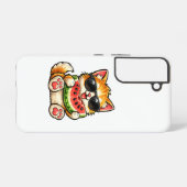 涼しげなスイカ猫 SAMSUNG GALAXYケース (裏面横)