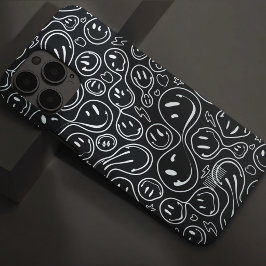 涼しげな笑顔 メルトスマイル柄 モノクロ Case-Mate iPhone 14 PRO MAXケース
