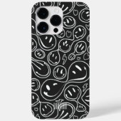 涼しげな笑顔 メルトスマイル柄 モノクロ Case-Mate iPhoneケース (裏面)