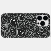 涼しげな笑顔 メルトスマイル柄 モノクロ Case-Mate iPhoneケース (裏面 (横))