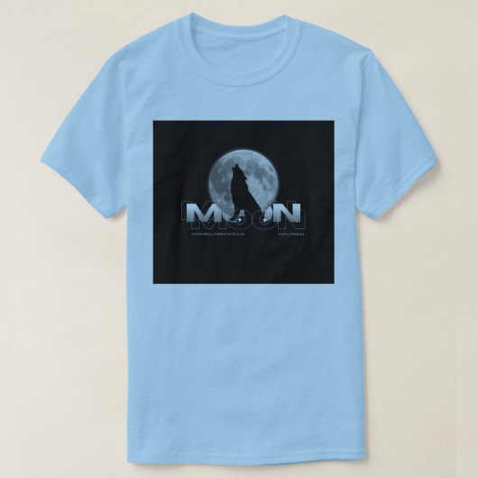 涼しげな野生動物の自然タイポグラフィ パステルブルー Tシャツ (デザイン正面)