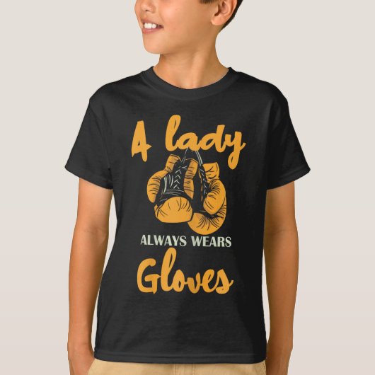 淑女は常にグローブを着用 ボクシングパワー Tシャツ (正面)