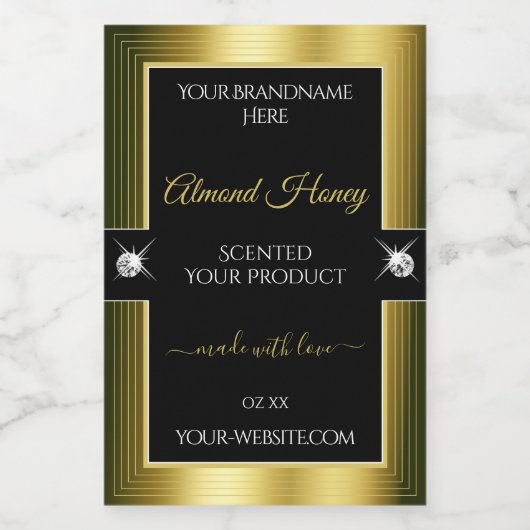 淡々と黒い金ゴールド光沢のある鮮やかな製品ラベル フードラベル (シングルラベル)