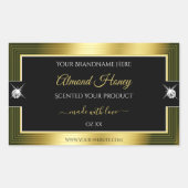 淡々と黒い金ゴールド光沢のある鮮やかな製品ラベル 長方形シール (正面)