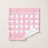 淡いエレガントピンクの白い円 バスタオルセット (ウォッシュタオル)