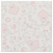 淡いエレガントピンクの花柄 ファブリック (クローズアップ)