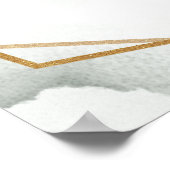 淡いエレガント青の花ユーカリへようこそ ポスター (角)