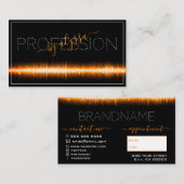淡いオレモダンンジ色の黒アポイントメントソーシャルメディア 名刺 (正面/裏面)