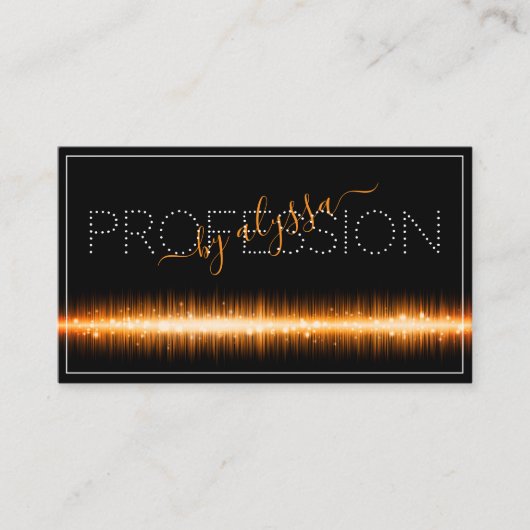 淡いオレモダンンジ色の黒アポイントメントソーシャルメディア 名刺 (正面)