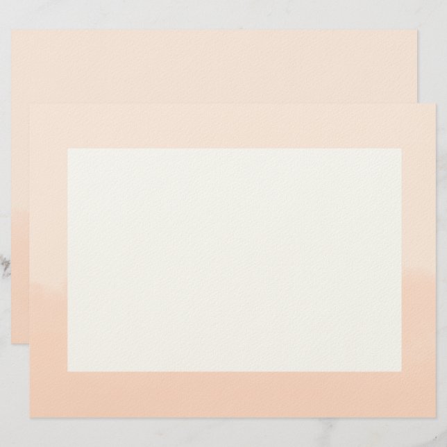 淡いオレンジの水彩抽象画 レターヘッド (正面/裏面)