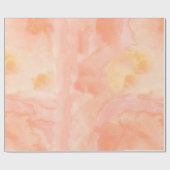 淡いオレンジ色のモモの水彩画 ラッピングペーパー (フラット)