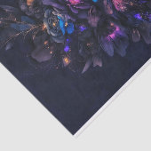 淡いオレンジ、深い紫、青と暗い花 薄葉紙 (詳細)