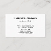 淡いガーリーピンクと白の水玉模様モノグラム 名刺 (裏面)