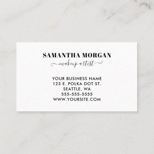 淡いガーリーピンクと白の水玉模様モノグラム 名刺 (裏面)