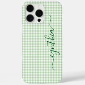 淡いグリーンの小さなギンガムチェック シグニチャー Case-Mate iPhoneケース (裏面)