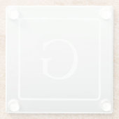 淡いグレーのグラデーション姓モノグラム ガラスコースター (裏面)