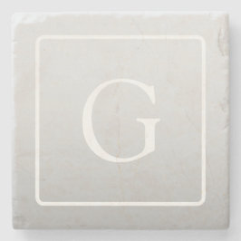 淡いグレーのグラデーション姓モノグラム ストーンコースター
