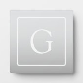 淡いグレーのグラデーション姓モノグラム フォトプラーク (正面)