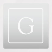 淡いグレーのグラデーション姓モノグラム ラベル (デザイン2)