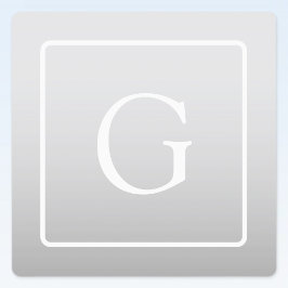 淡いグレーのグラデーション姓モノグラム ラベル