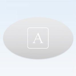 淡いグレーのグラデーション姓モノグラム 楕円形シール