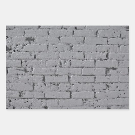 淡いグレーのレ絵を描ンガの壁 ラッピングペーパーシート (正面3)