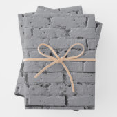 淡いグレーのレ絵を描ンガの壁 ラッピングペーパーシート (インサイチュ)