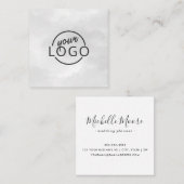 淡いグレーの水色のカスタムプロフェッショナル スクエア名刺 (正面/裏面)